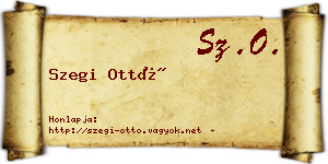 Szegi Ottó névjegykártya